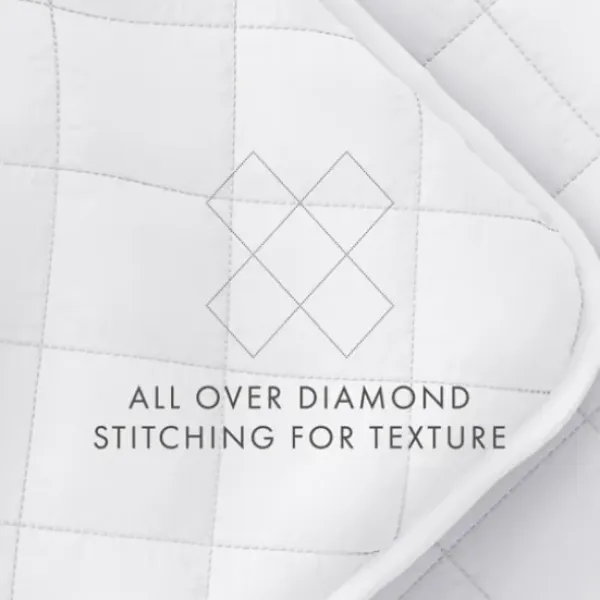 Quilts-Kirkland's Home Stitched Diamond 3-Pc. King Quilt Set White