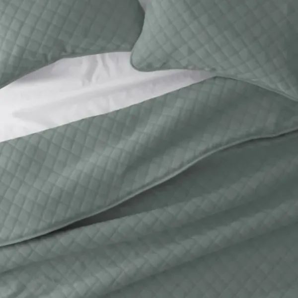 Quilts-Kirkland's Home Stitched Diamond 3-Pc. King Quilt Set Green