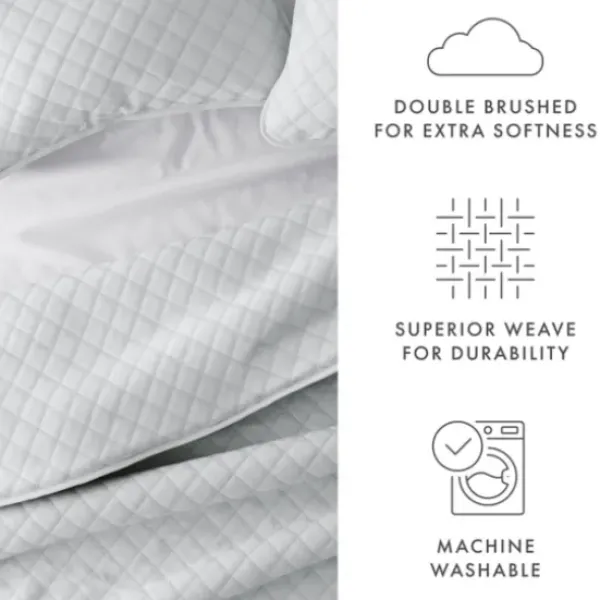Quilts-Kirkland's Home Stitched Diamond 3-Pc. Queen Quilt Set Gray