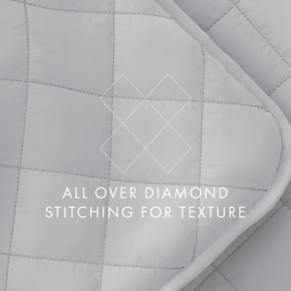 Quilts-Kirkland's Home Stitched Diamond 3-Pc. Queen Quilt Set Gray