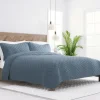 Quilts-Kirkland's Home Stitched Diamond 3-Pc. Queen Quilt Set Blue