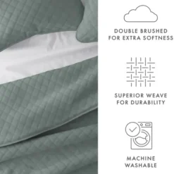 Quilts-Kirkland's Home Stitched Diamond 2-Pc. Twin Quilt Set Green