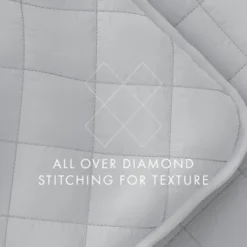 Quilts-Kirkland's Home Stitched Diamond 2-Pc. Twin Quilt Set Gray