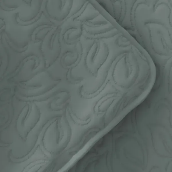 Quilts-Kirkland's Home Stitched Floral 3-Pc. Queen Quilt Set Green