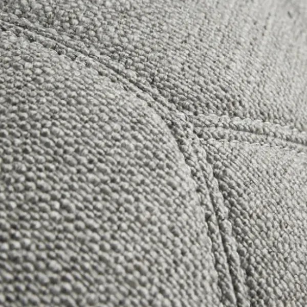 Benches & Ottomans-Kirkland's Home Stitched Round Ottoman Gray