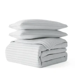 Quilts-Kirkland's Home Stitched Stripes 3-Pc. King Quilt Set Gray