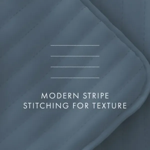 Quilts-Kirkland's Home Stitched Stripes 3-Pc. King Quilt Set Blue