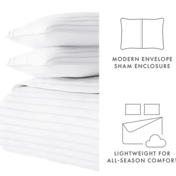 Quilts-Kirkland's Home Stitched Stripes 3-Pc. Queen Quilt Set White