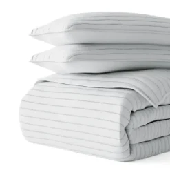 Quilts-Kirkland's Home Stitched Stripes 2-Pc. Twin Quilt Set Gray