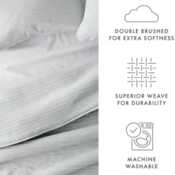 Quilts-Kirkland's Home Stitched Stripes 2-Pc. Twin Quilt Set Gray