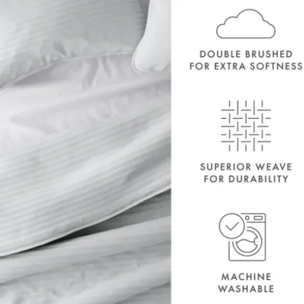 Quilts-Kirkland's Home Stitched Stripes 2-Pc. Twin Quilt Set Gray