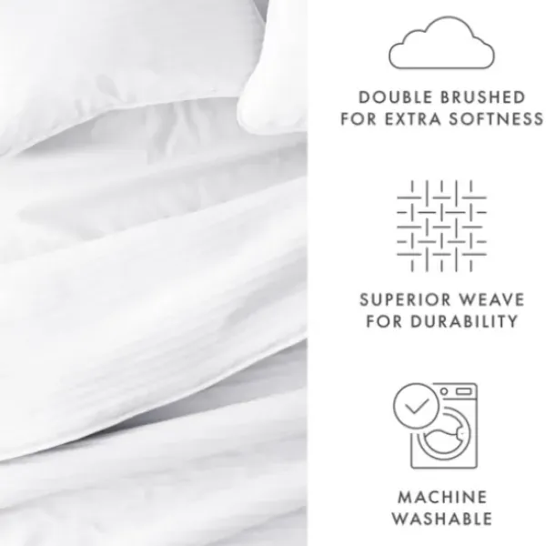 Quilts-Kirkland's Home Stitched Stripes 2-Pc. Twin Quilt Set White