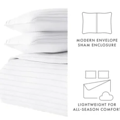 Quilts-Kirkland's Home Stitched Stripes 2-Pc. Twin Quilt Set White
