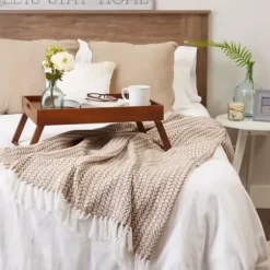 Blankets & Throws-Kirkland's Home Stone And White Arrowhead Throw Tan
