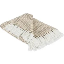 Blankets & Throws-Kirkland's Home Stone And White Arrowhead Throw Tan
