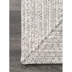 Outdoor Rugs-Kirkland's Home Stone And White Rugby Stripe Outdoor Area Rug, 4X6 Gray/White