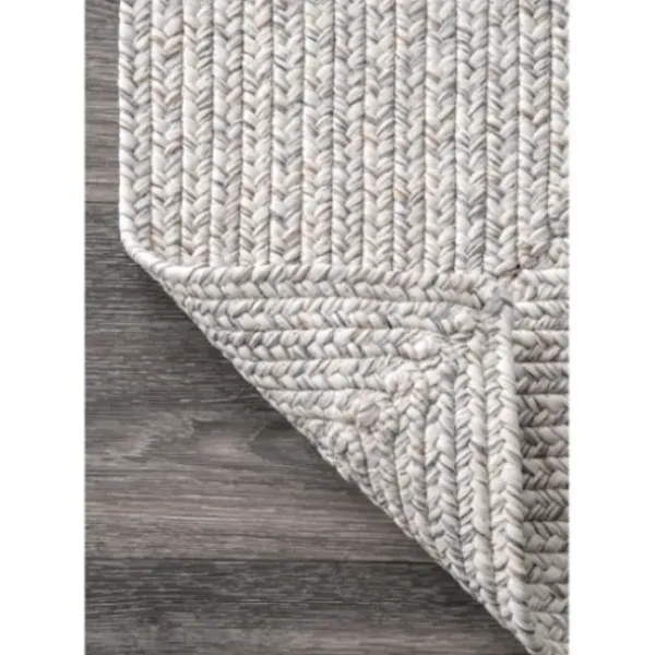Outdoor Rugs-Kirkland's Home Stone And White Rugby Stripe Outdoor Area Rug, 4X6 Gray/White