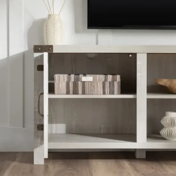 Tv Stands & Media Consoles-Kirkland's Home Stone Barn Door Tv Stand Gray