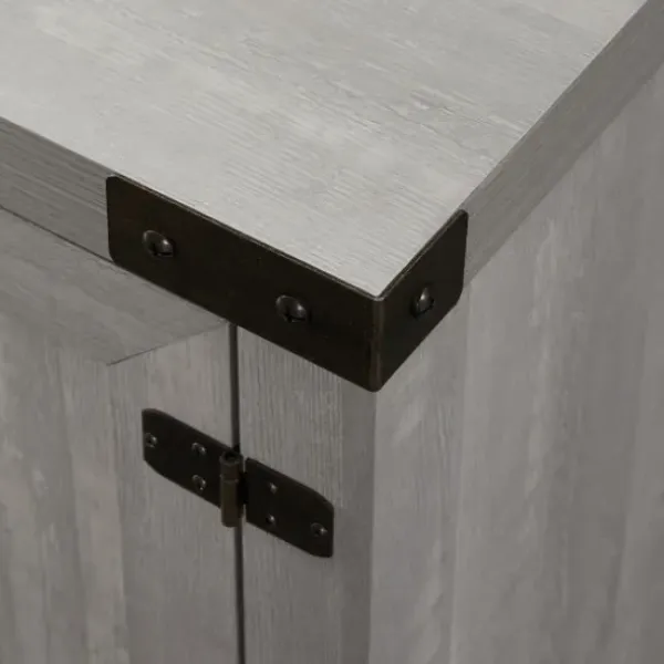 Tv Stands & Media Consoles-Kirkland's Home Stone Barn Door Tv Stand Gray