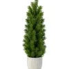 Trees & Topiaries-Kirkland's Home Stone Base Fir Mini Potted Christmas Tree Green/Gray