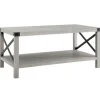 Coffee Tables-Kirkland's Home Stone Modern Farmhouse Coffee Table Gray