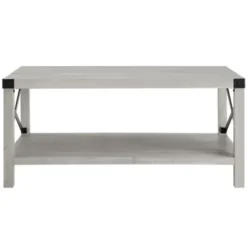 Coffee Tables-Kirkland's Home Stone Modern Farmhouse Coffee Table Gray