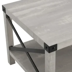 Coffee Tables-Kirkland's Home Stone Modern Farmhouse Coffee Table Gray