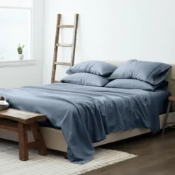 Bed Sheets-Kirkland's Home Stone 4-Pc. Twin Sheet Set Blue