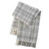 Blankets & Throws-Kirkland's Home Stone Plaid Cotton Throw Gray/Tan