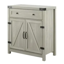 Cabinets & Sideboards-Kirkland's Home Stone Rustic Barndoor Cabinet Gray