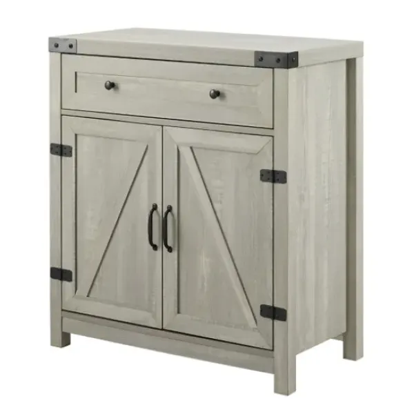 Cabinets & Sideboards-Kirkland's Home Stone Rustic Barndoor Cabinet Gray