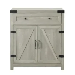 Cabinets & Sideboards-Kirkland's Home Stone Rustic Barndoor Cabinet Gray