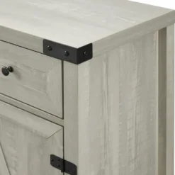 Cabinets & Sideboards-Kirkland's Home Stone Rustic Barndoor Cabinet Gray