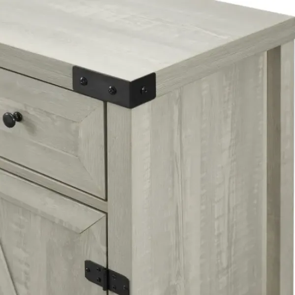 Cabinets & Sideboards-Kirkland's Home Stone Rustic Barndoor Cabinet Gray
