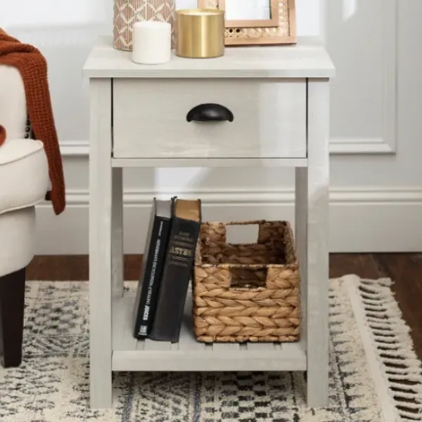 Accent & End Tables-Kirkland's Home Stone Single Drawer Accent Table Gray