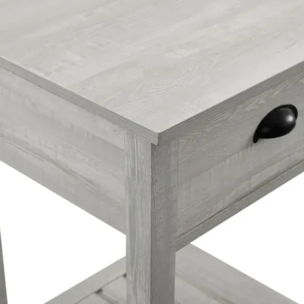 Accent & End Tables-Kirkland's Home Stone Single Drawer Accent Table Gray