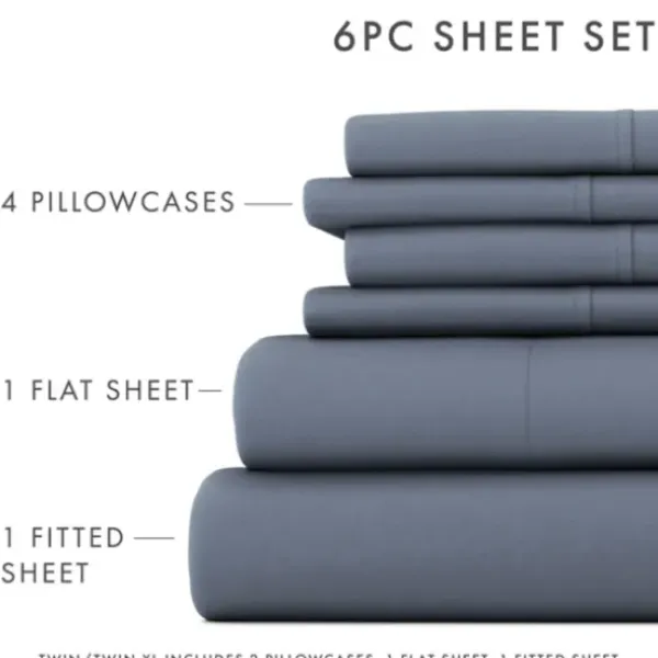 Bed Sheets-Kirkland's Home Stone Ultra Soft 6-Pc. Full Sheet Set Gray
