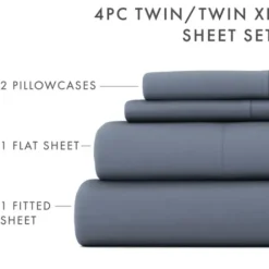 Bed Sheets-Kirkland's Home Stone Ultra Soft 4-Pc. Twin Xl Sheet Set Gray