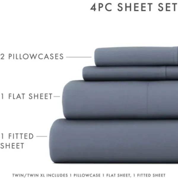 Bed Sheets-Kirkland's Home Stone Ultra Soft 3-Pc. Twin Sheet Set Gray