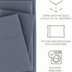 Bed Sheets-Kirkland's Home Stone Ultra Soft 3-Pc. Twin Sheet Set Gray