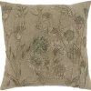 Pillows-Kirkland's Home Stone Wash Embroidered Blossom Throw Pillow Tan