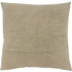 Pillows-Kirkland's Home Stone Wash Embroidered Blossom Throw Pillow Tan