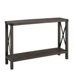 Console Tables-Kirkland's Home Stormy Gray X Side Frame Console Table