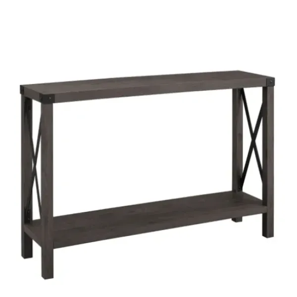 Console Tables-Kirkland's Home Stormy Gray X Side Frame Console Table