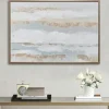 Framed Art-Kirkland's Home Strato Hand Embellished Gold Foil Framed Art Print Gray/White/Gold