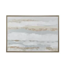 Framed Art-Kirkland's Home Strato Hand Embellished Gold Foil Framed Art Print Gray/White/Gold