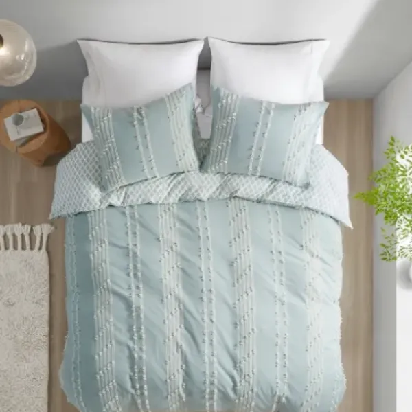 Comforters-Kirkland's Home Stripe Diamond Full/Queen Comforter Set Green