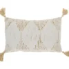 Pillows-Kirkland's Home Stripe Diamond Tassels Cotton Lumbar Pillow Yellow