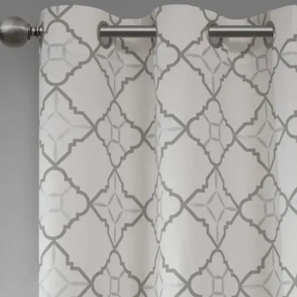 Curtains & Drapes-Kirkland's Home Stripe Sheer Curtain Panel Set, 96 In. Ivory