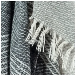 Blankets & Throws-Kirkland's Home Stripe Woven Throw Gray